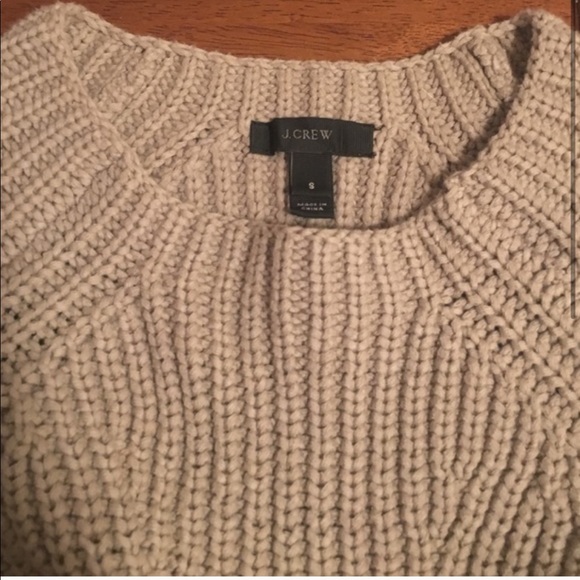 J. Crew mixed media chunky knit tan sweater - Picture 4 of 5